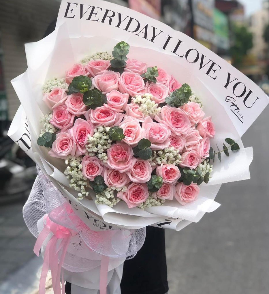  Bó Hoa hồng ohaza hồng  -315 