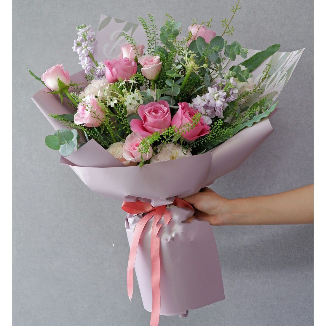 bo hoa hồng kem mix - 680